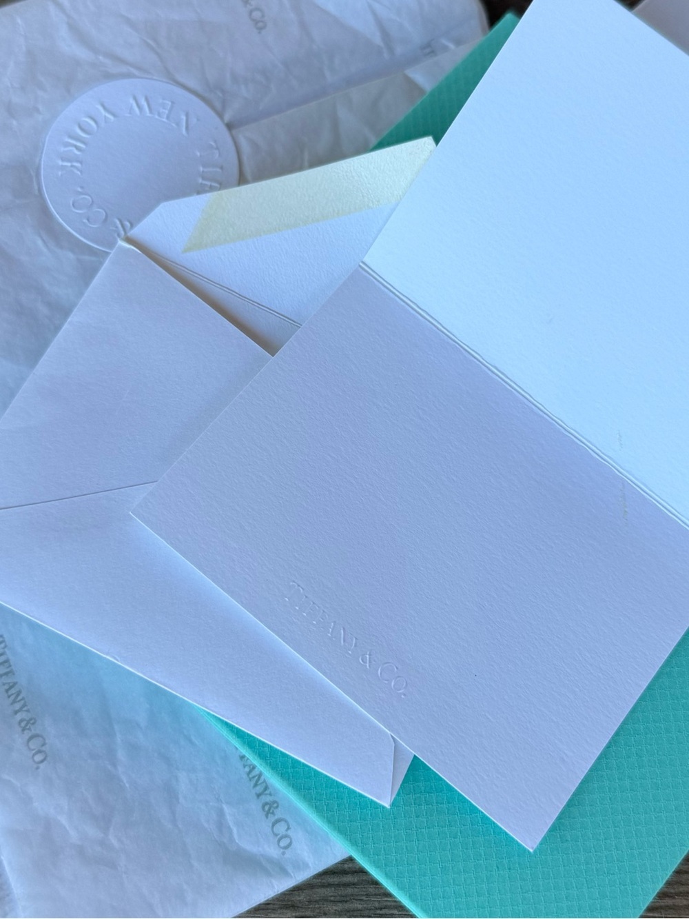 Tiffany & Co. Robin's Egg Blue Gift Bag with White Card & Tissue Paper - Picture 2 of 4